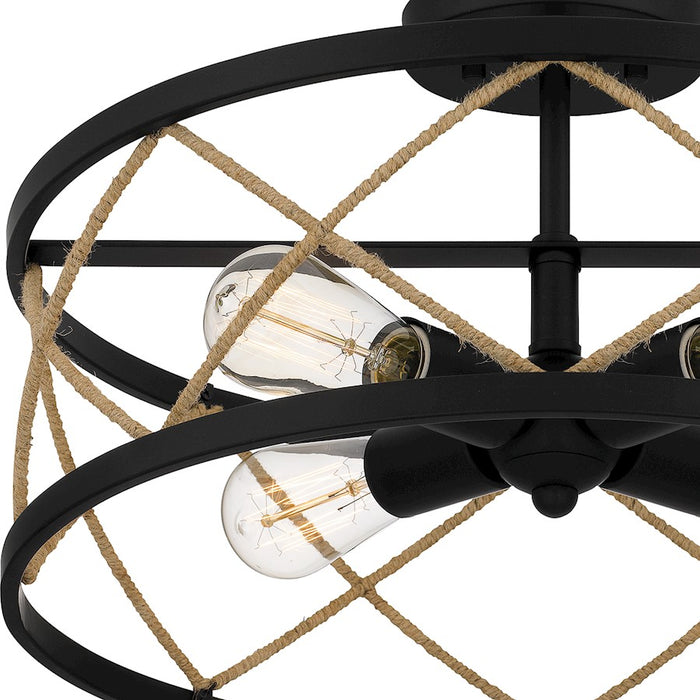 Quoizel Cedar Park 4 Light Semi-Flush Mount, Matte Black