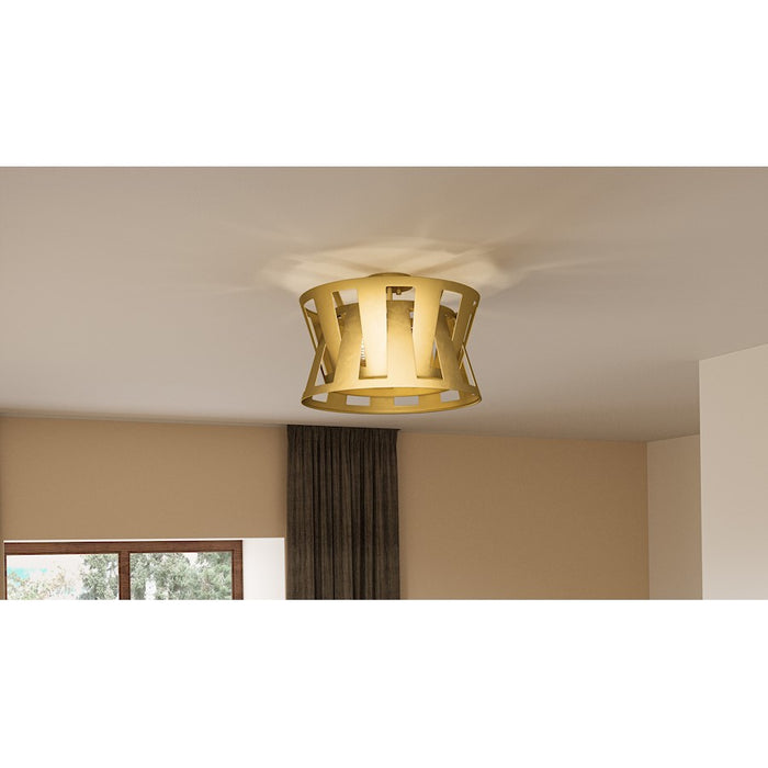 Quoizel Sage 3 Light Semi-Flush Mount, Soft Gold/Metal