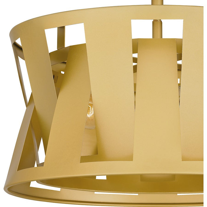 Quoizel Sage 3 Light Semi-Flush Mount, Soft Gold/Metal