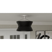 Quoizel Nira 13in 2-Light Semi-Flush Mount | Industrial Brushed Nickel and Matte Black Metal | Foyer & Kitchen | 13 x 13 x 12 in | Model QSF6166BN