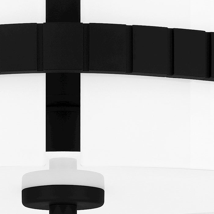 Quoizel Baud 2 Light Semi-Flush Mount, Black/Clear Painted White