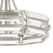 Quoizel Padilla 17in 4-Light Semi-Flush Mount | Glam Brushed Nickel and Clear Crystal Glass | Bedroom & Hallway | 17 x 17 x 9.25 in | Model QSF6209BN
