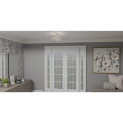 Quoizel Padilla 17in 4-Light Semi-Flush Mount | Glam Brushed Nickel and Clear Crystal Glass | Bedroom & Hallway | 17 x 17 x 9.25 in | Model QSF6209BN