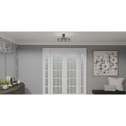 Quoizel Padilla 17in 4-Light Semi-Flush Mount | Glam Matte Black and Clear Crystal Glass | Bedroom & Hallway | 17 x 17 x 9.25 in | Model QSF6209MBK