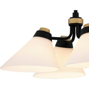 Quoizel Graft 24in 4-Light Semi-Flush Mount | Transitional Matte Black and Opal Etched Glass | Bedroom & Hallway | Model QSF6218MBK