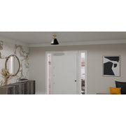 Quoizel Trette 12in 1-Light Semi-Flush Mount | Modern Brushed Weathered Brass and Black White Metal | Kitchen & Entryway | Model QSF6224BWS