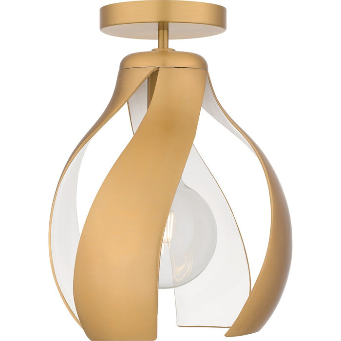 Quoizel Kiko 1 Light Semi-Flush Mount, Brass/Metal