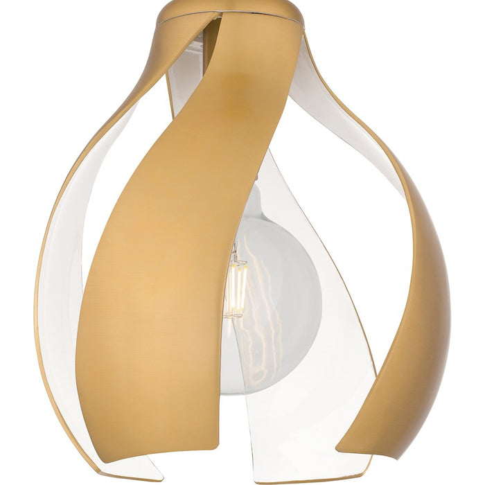 Quoizel Kiko 1 Light Semi-Flush Mount, Brass/Metal