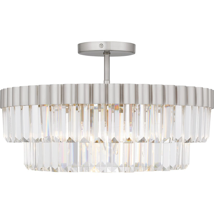 Quoizel Starlight 4Lt Semi-Flush Mount, Nickel/Clear Crystal Glass