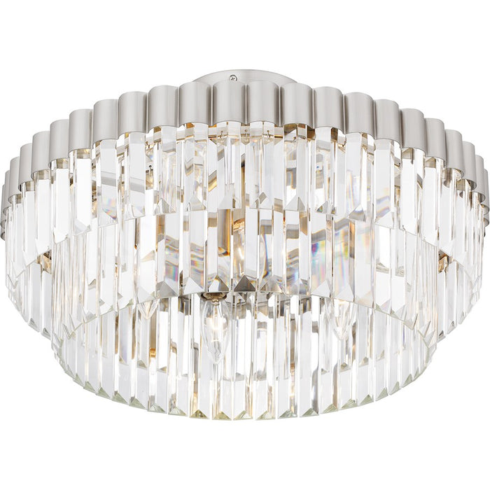 Quoizel Starlight 4Lt Semi-Flush Mount, Nickel/Clear Crystal Glass