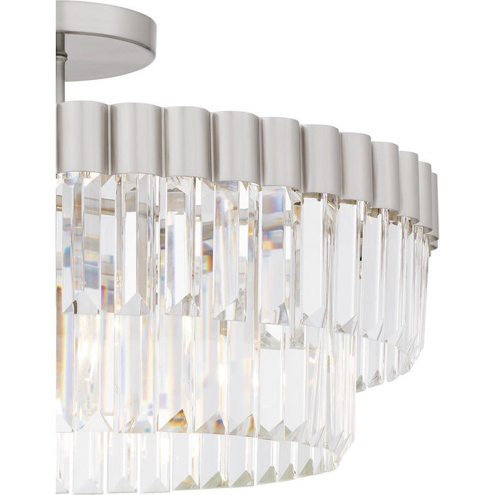 Quoizel Starlight 4Lt Semi-Flush Mount, Nickel/Clear Crystal Glass