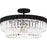 Quoizel Starlight 4Lt Semi-Flush Mount, Black/Clear Crystal Glass - QSF6742MBK