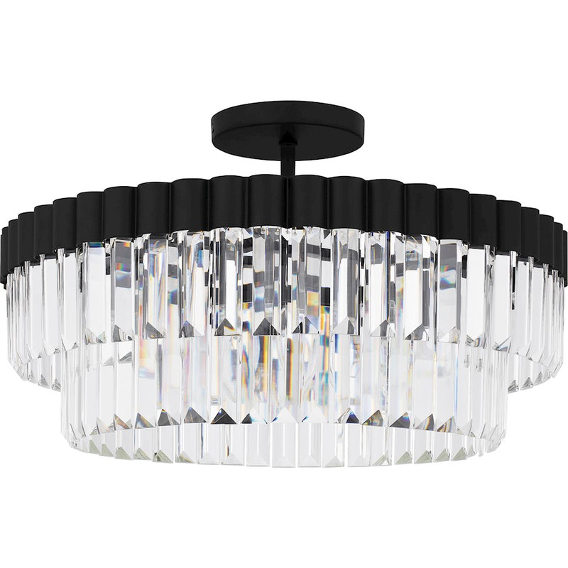 Quoizel Starlight 4Lt Semi-Flush Mount, Black/Clear Crystal Glass