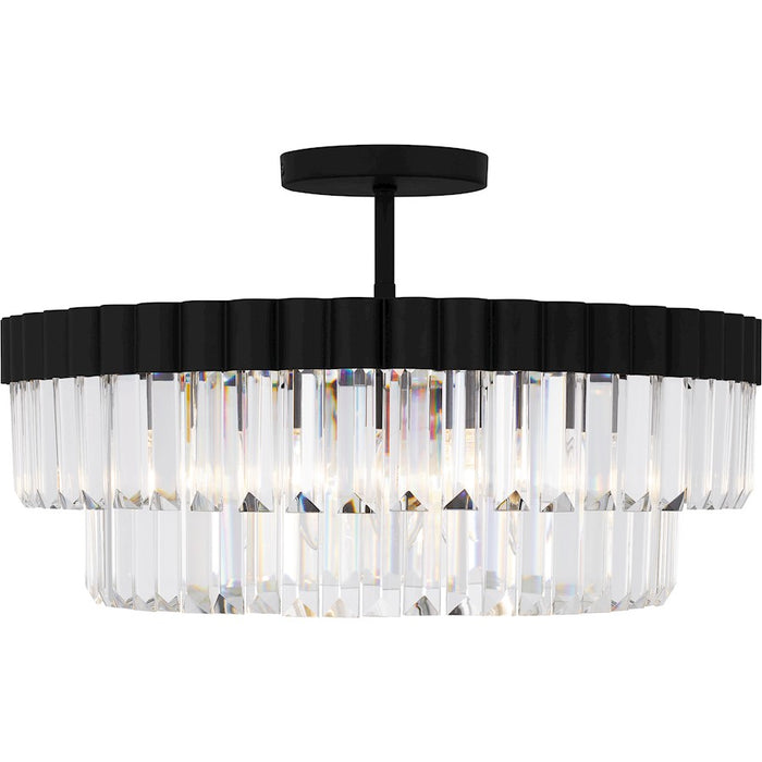 Quoizel Starlight 4Lt Semi-Flush Mount, Black/Clear Crystal Glass