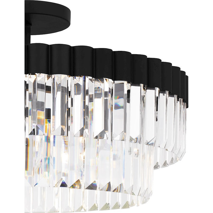 Quoizel Starlight 4Lt Semi-Flush Mount, Black/Clear Crystal Glass