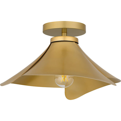 Quoizel Wisp 1 Light Semi-Flush Mount, Light Gold/Metal