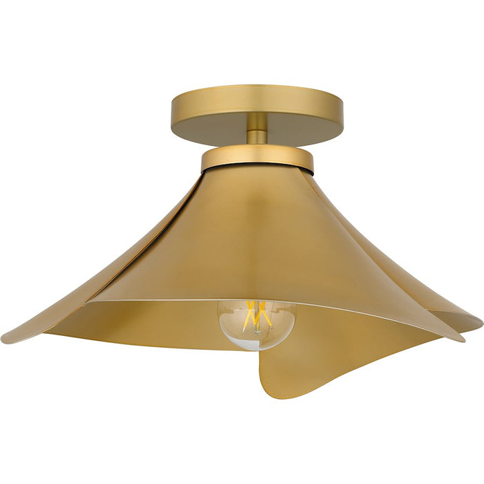 Quoizel Wisp 1 Light Semi-Flush Mount, Light Gold/Metal