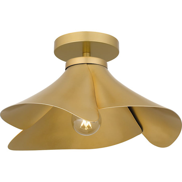 Quoizel Wisp 1 Light Semi-Flush Mount, Light Gold/Metal