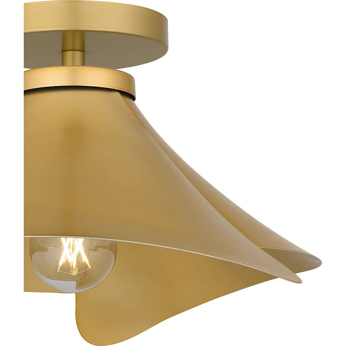 Quoizel Wisp 1 Light Semi-Flush Mount, Light Gold/Metal