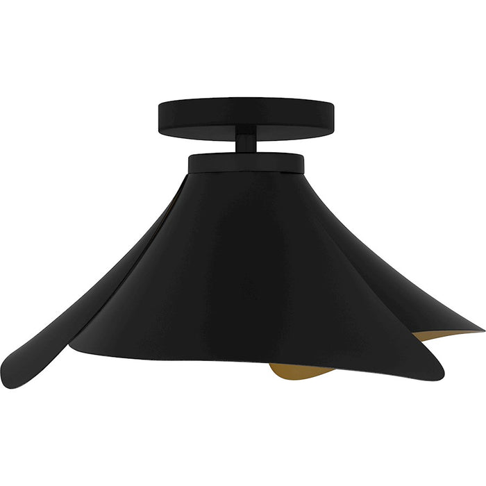 Quoizel Wisp 1 Light Semi-Flush Mount, Matte Black/Metal