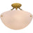 Quoizel Baylor 3 Light Semi-Flush Mount, Gold/Alabaster Glass