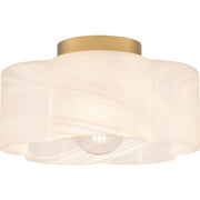 Quoizel Lilly 1 Light Semi-Flush Mount, Brass/Alabaster Glass - QSF6760BWS