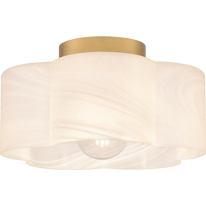 Quoizel Lilly 1 Light Semi-Flush Mount, Brass/Alabaster Glass - QSF6760BWS