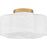 Quoizel Lilly 1 Light Semi-Flush Mount, Brass/Alabaster Glass