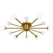 Quoizel Combe 6Lt Semi-Flush, Gold/Opal Etched, Crystal/Bubble - QSF6781BRG
