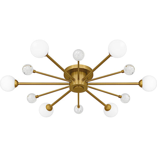 Quoizel Combe 6Lt Semi-Flush, Gold/Opal Etched, Crystal/Bubble - QSF6781BRG