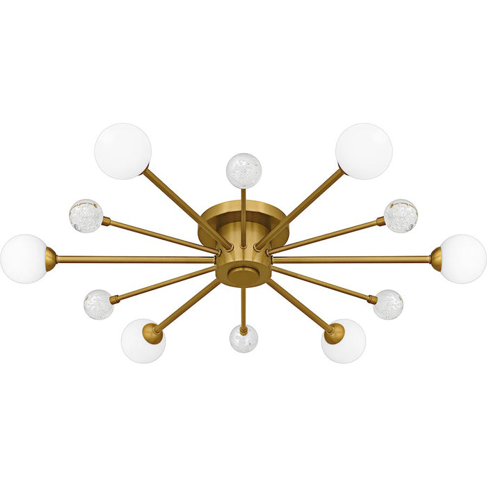 Quoizel Combe 6Lt Semi-Flush, Gold/Opal Etched, Crystal/Bubble - QSF6781BRG