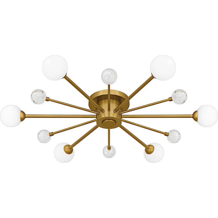 Quoizel Combe 6Lt Semi-Flush, Gold/Opal Etched, Crystal/Bubble - QSF6781BRG