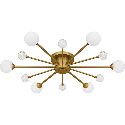 Quoizel Combe 6Lt Semi-Flush, Gold/Opal Etched, Crystal/Bubble