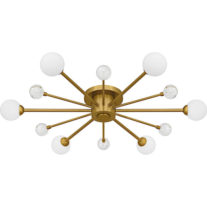 Quoizel Combe 6Lt Semi-Flush, Gold/Opal Etched, Crystal/Bubble