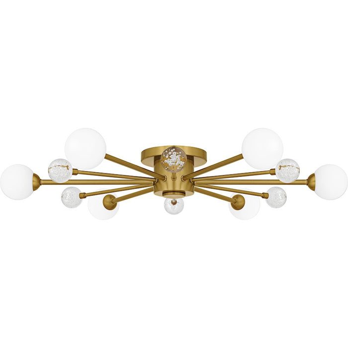 Quoizel Combe 6Lt Semi-Flush, Gold/Opal Etched, Crystal/Bubble