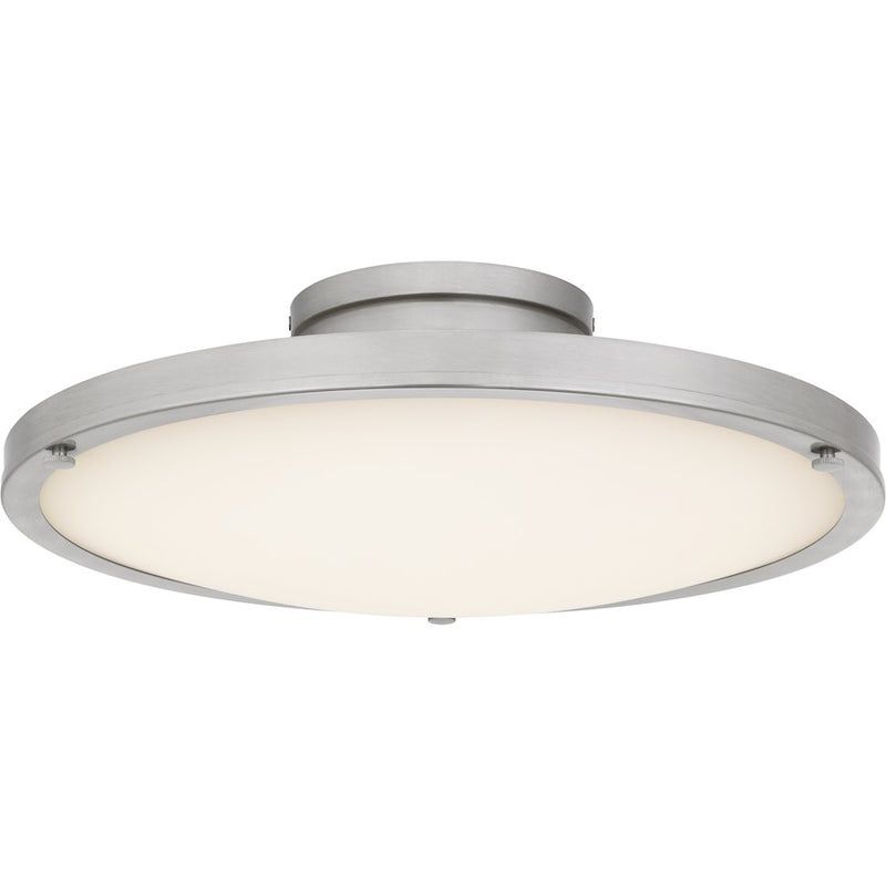 Quoizel Donne Lt Semi-Flush, Nickel/Etched Painted White Inside