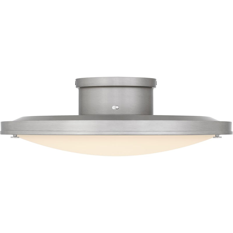 Quoizel Donne Lt Semi-Flush, Nickel/Etched Painted White Inside