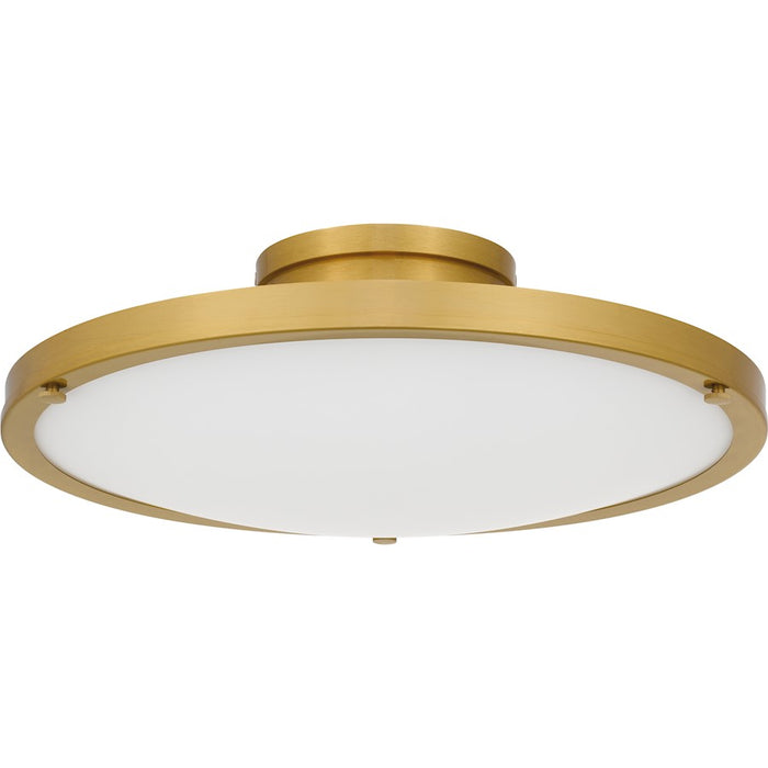 Quoizel Donne Lt Semi-Flush Mount, Gold/Etched Painted White Inside