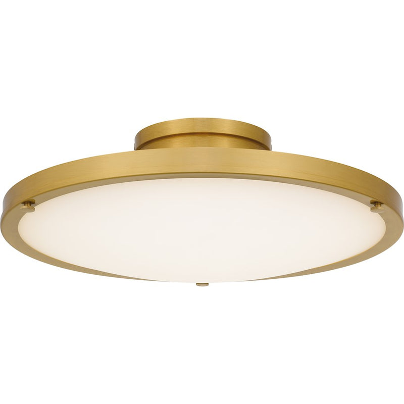 Quoizel Donne Lt Semi-Flush Mount, Gold/Etched Painted White Inside