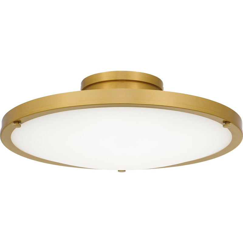 Quoizel Donne Lt Semi-Flush Mount, Gold/Etched Painted White Inside
