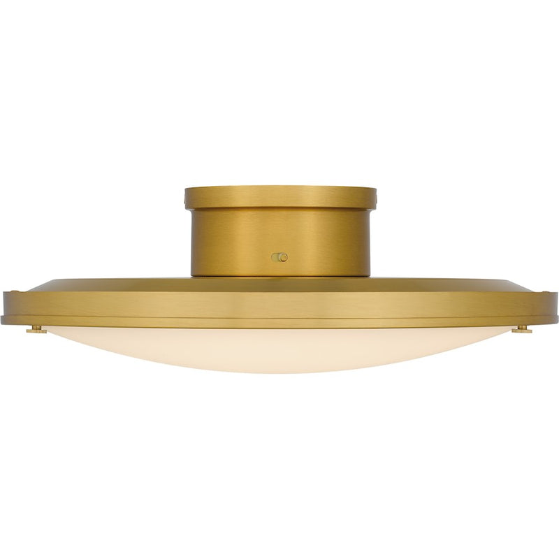 Quoizel Donne Lt Semi-Flush Mount, Gold/Etched Painted White Inside