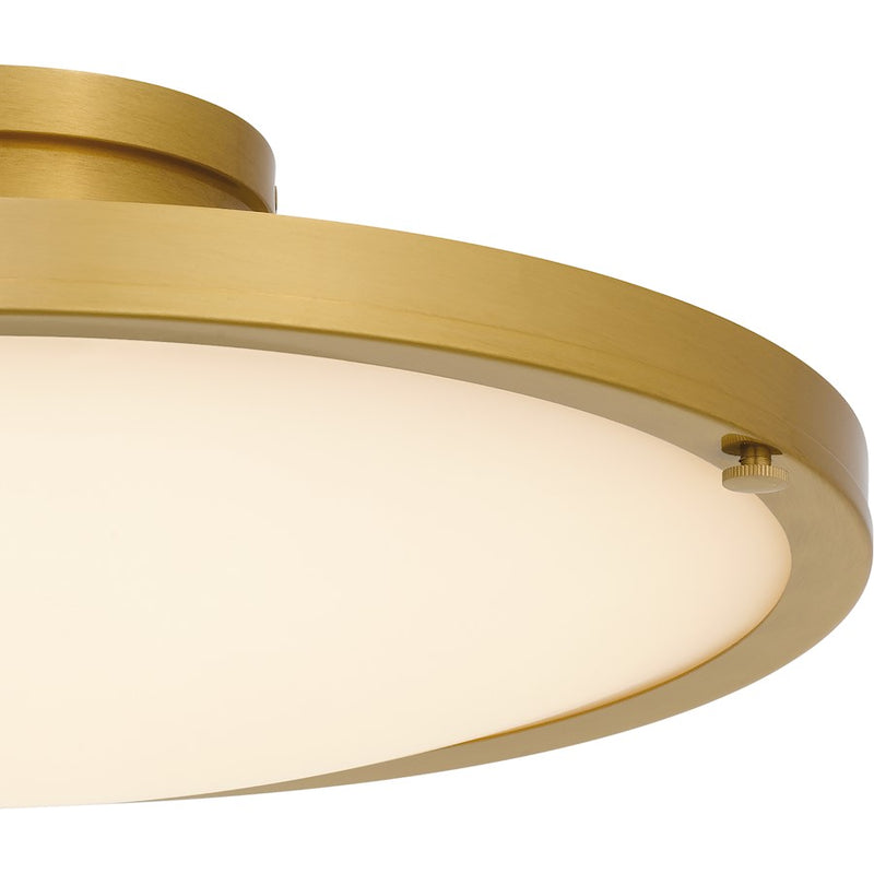 Quoizel Donne Lt Semi-Flush Mount, Gold/Etched Painted White Inside