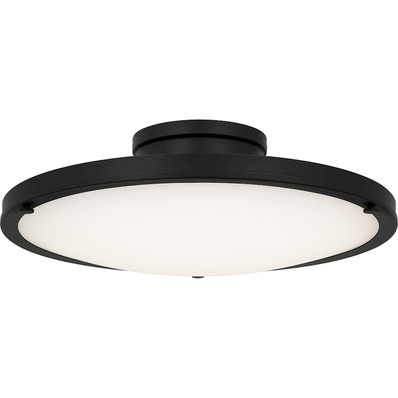 Quoizel Donne Lt Semi-Flush, Black/Etched Painted White Inside