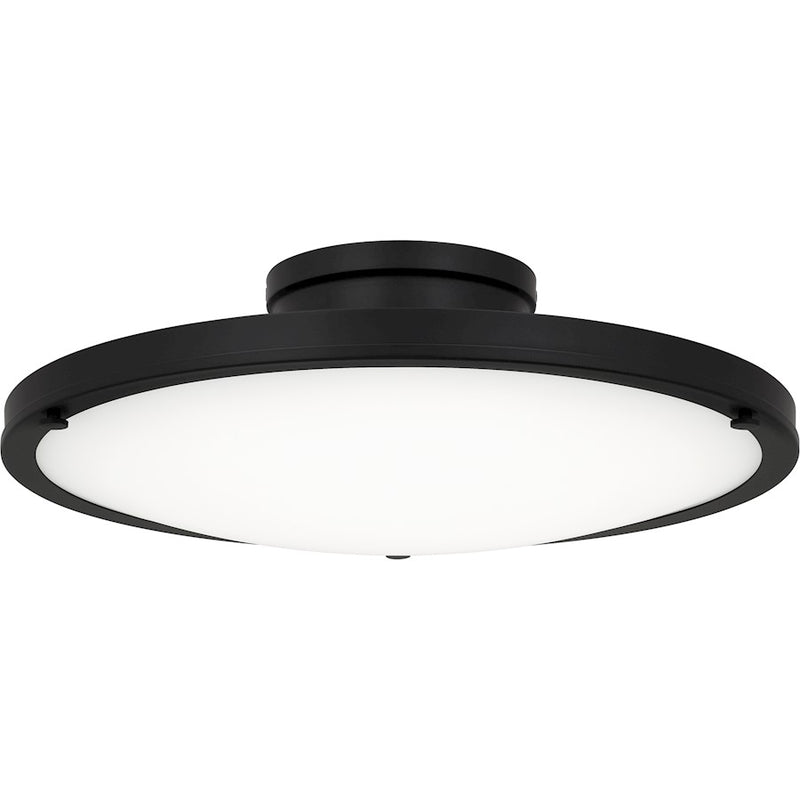 Quoizel Donne Lt Semi-Flush, Black/Etched Painted White Inside