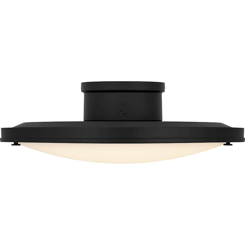 Quoizel Donne Lt Semi-Flush, Black/Etched Painted White Inside