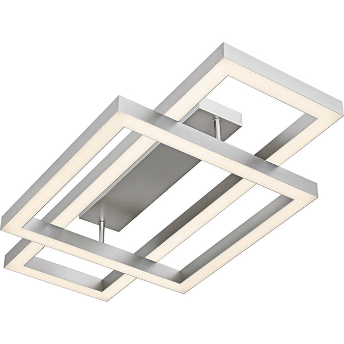 Quoizel Lawless Light Semi-Flush Mount, Painted Brushed Nickel