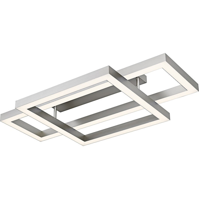 Quoizel Lawless Light Semi-Flush Mount, Painted Brushed Nickel
