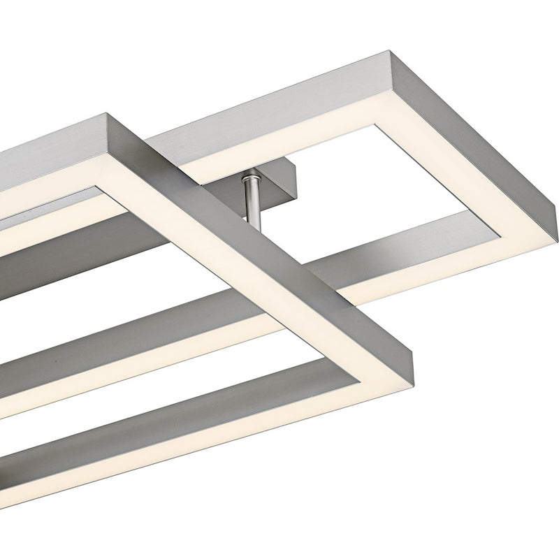 Quoizel Lawless Light Semi-Flush Mount, Painted Brushed Nickel