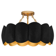 Quoizel Santana 4Light Semi-Flush Mount, Matte Black/Metal - QSF6794MBK