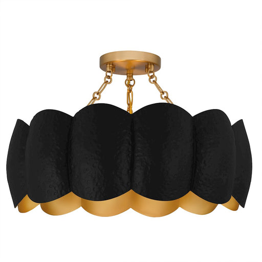 Quoizel Santana 4Light Semi-Flush Mount, Matte Black/Metal